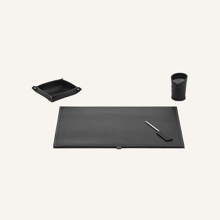 Set completo di accessori da scrivania di design ARISTOTELE 4pz - Nero