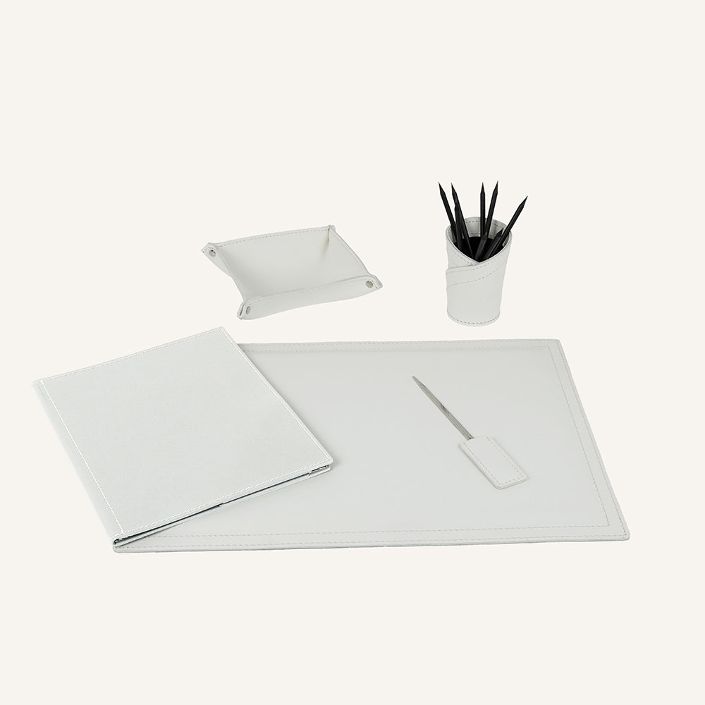 Set di accessori scrivania ASCANIO 5pz. - Bianco