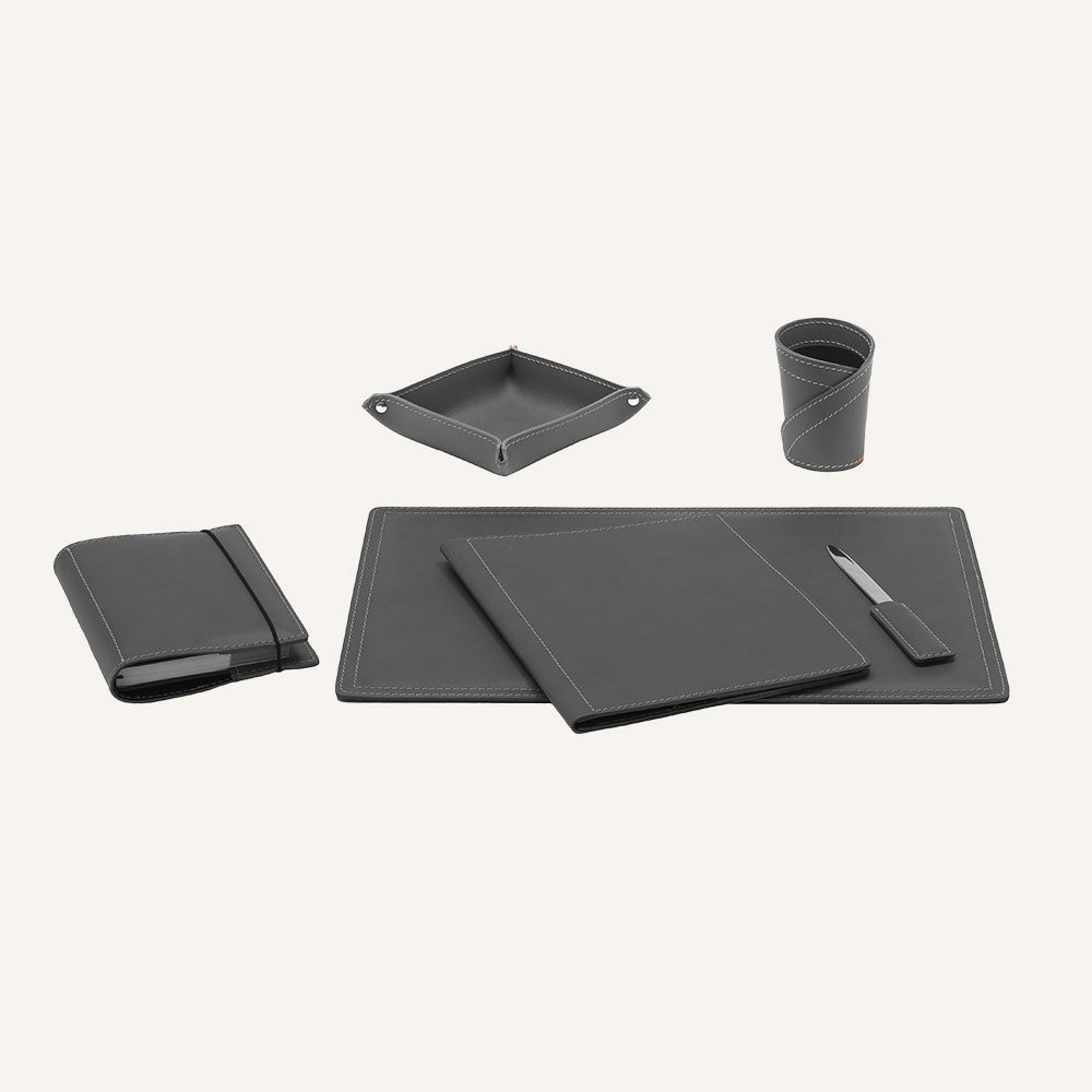 Set di accessori da scrivania ASCANIO 6pz. - Grigio