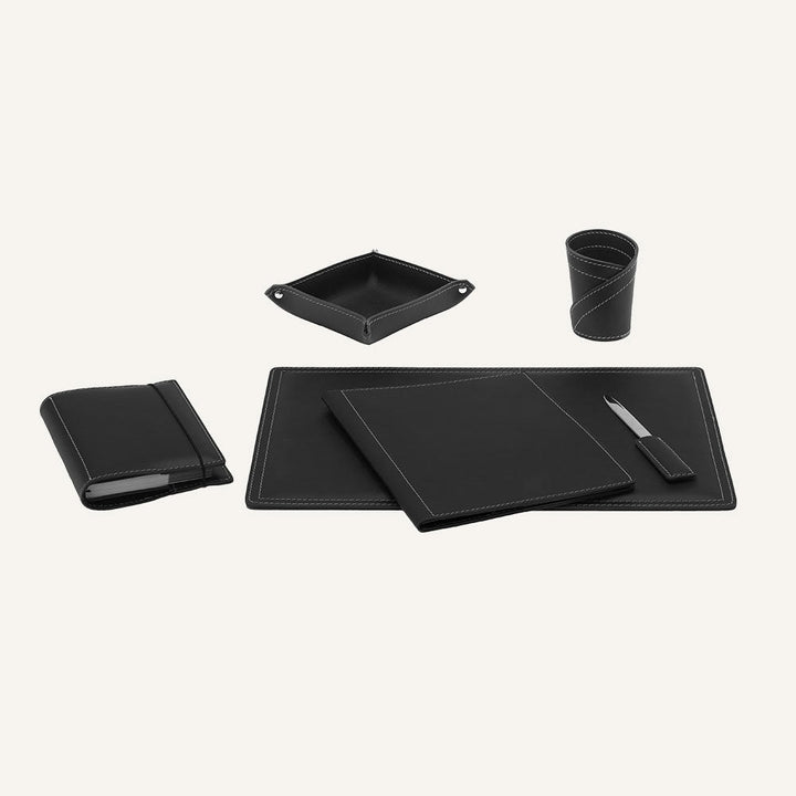 Set di accessori da scrivania ASCANIO 6pz. - Nero