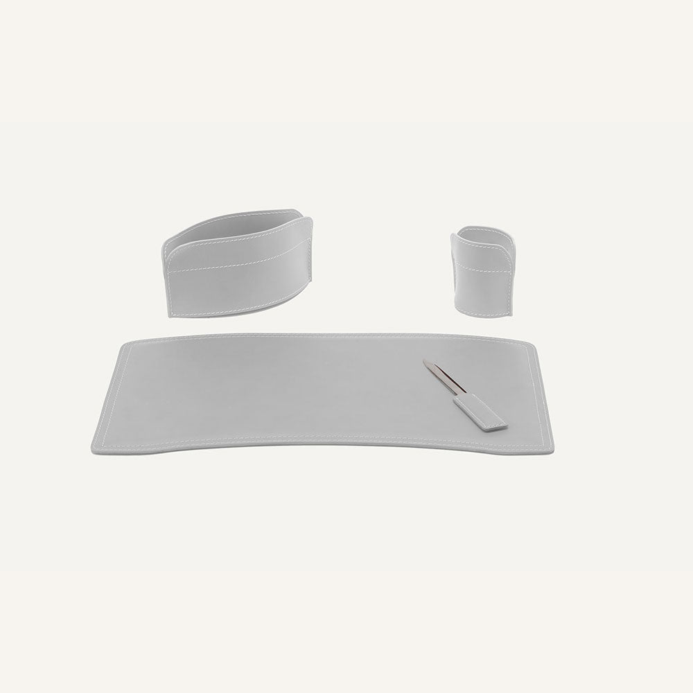 Set completo accessori da scrivania BRANDO 4pz. - Bianco
