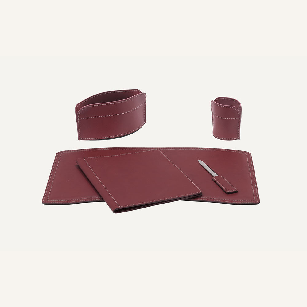 Set completo da scrivania BRANDO 5pz. - Bordeaux