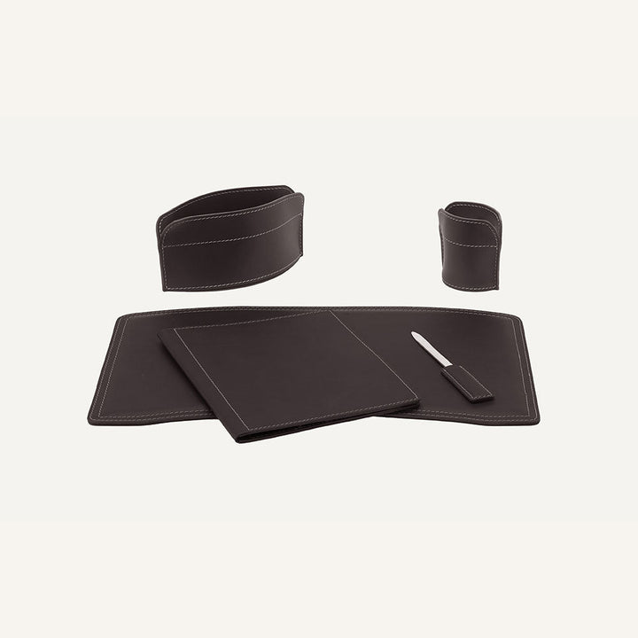 Set completo da scrivania BRANDO 5pz. - Marrone scuro