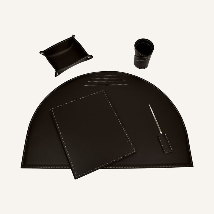 Set originale da scrivania MEDEA 5pz. - Marrone scuro