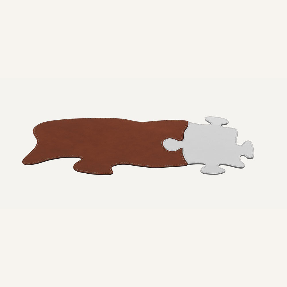 Sottomano componibile in cuoio PUZZLE