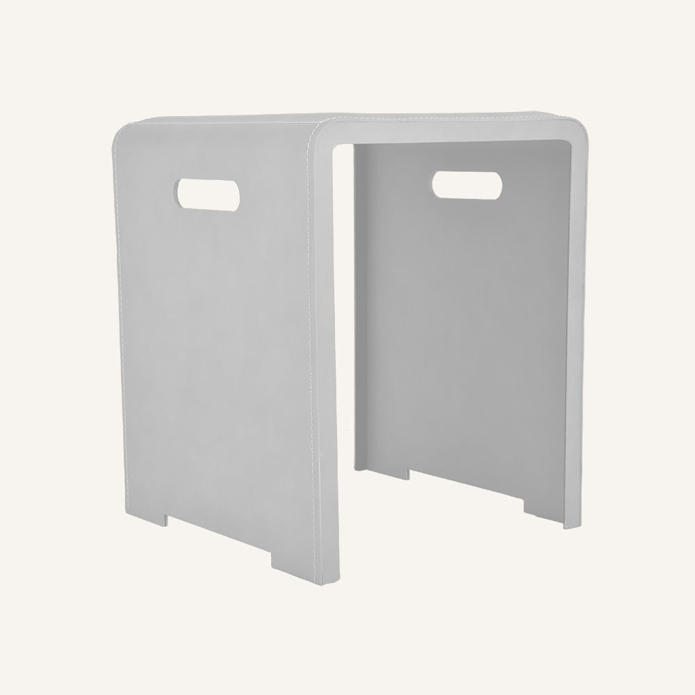 Sgabello di design acciaio e cuoio SGABY - Bianco