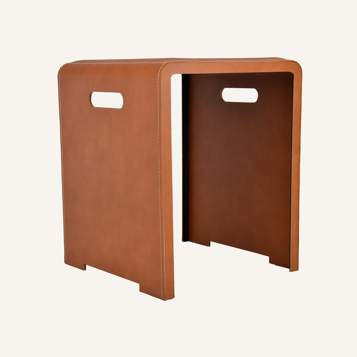 Sgabello di design acciaio e cuoio SGABY - Marrone