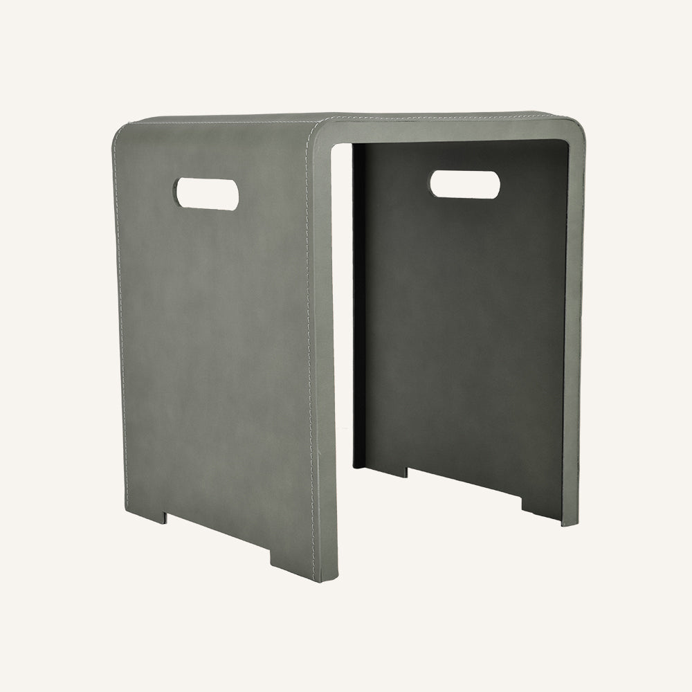 Sgabello di design acciaio e cuoio SGABY - Tortora