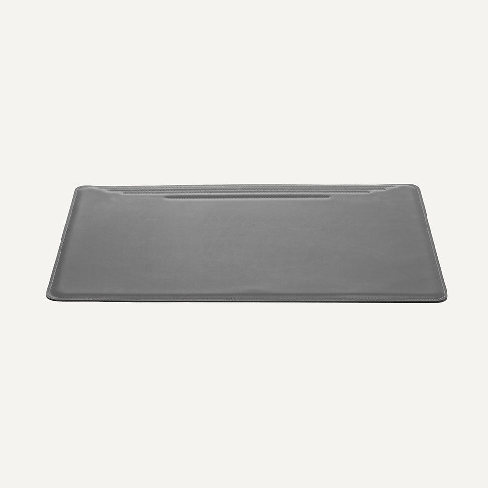 Sottomano maxi con ferma-penne in cuoio EBE - Grigio