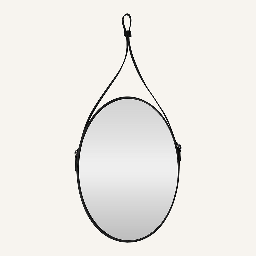 Specchio ovale a muro IVANO - Nero