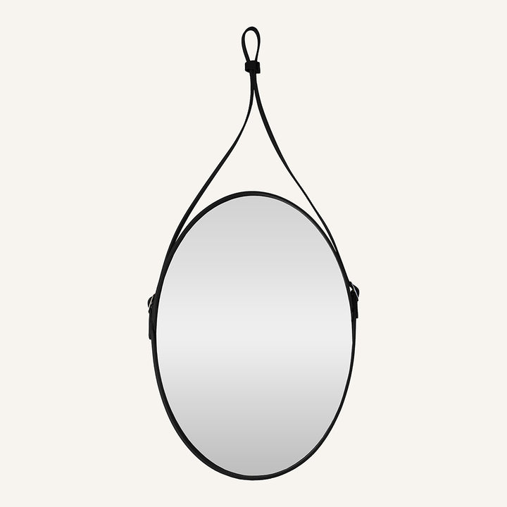 Specchio ovale a muro IVANO - Nero