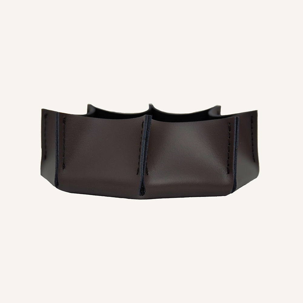 Svuotatasche elegante in Vera Pelle LEILUX - Marrone scuro