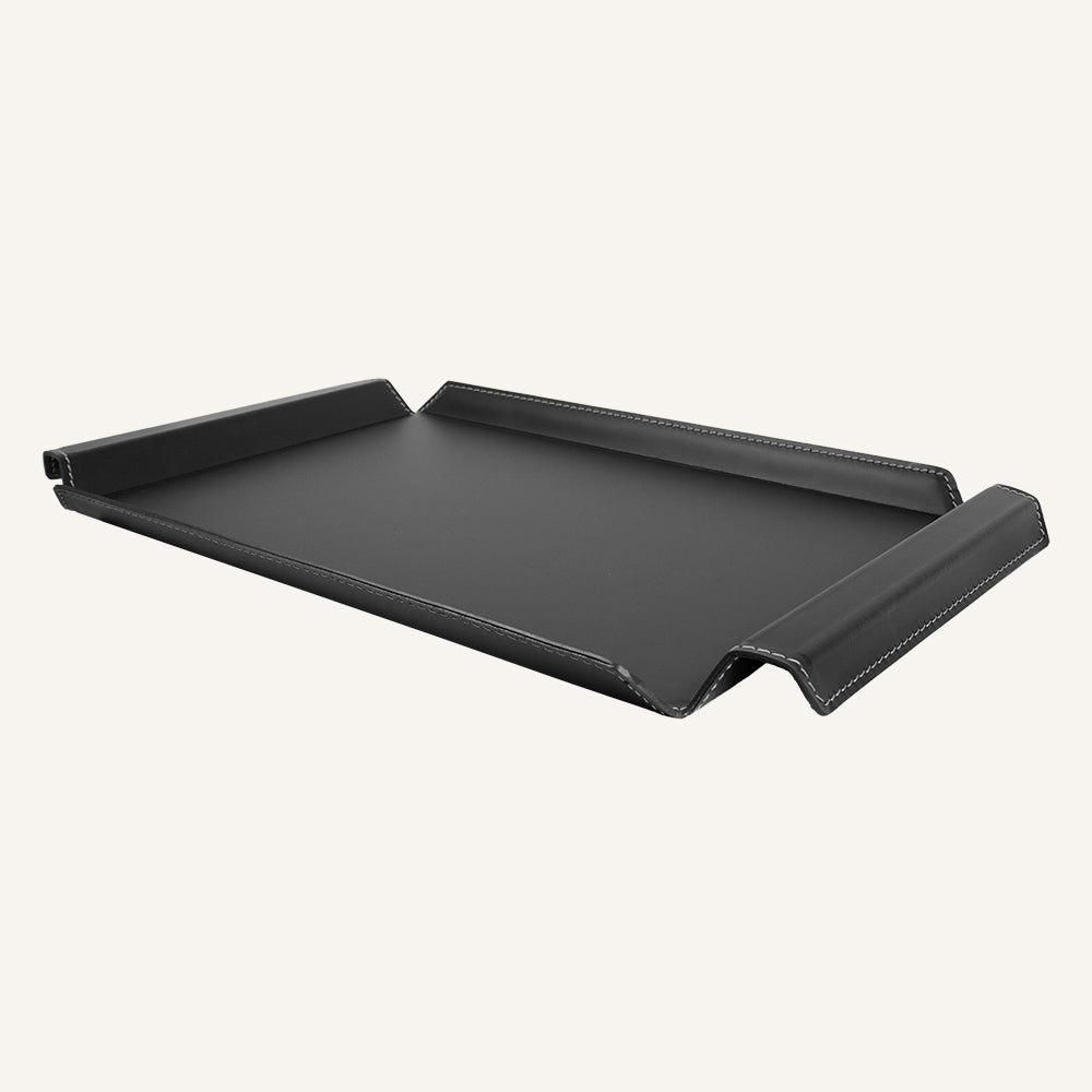 Vassoio di design in cuoio BENNY - Nero