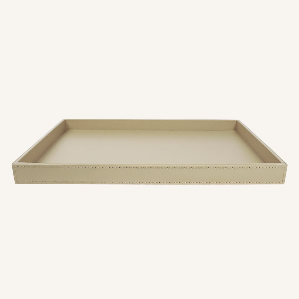 Vassoio rettangolare in Pelle ASTERIA - Oatmeal